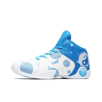 VOIT Basketball Shoes Men High Top White Sky Blue