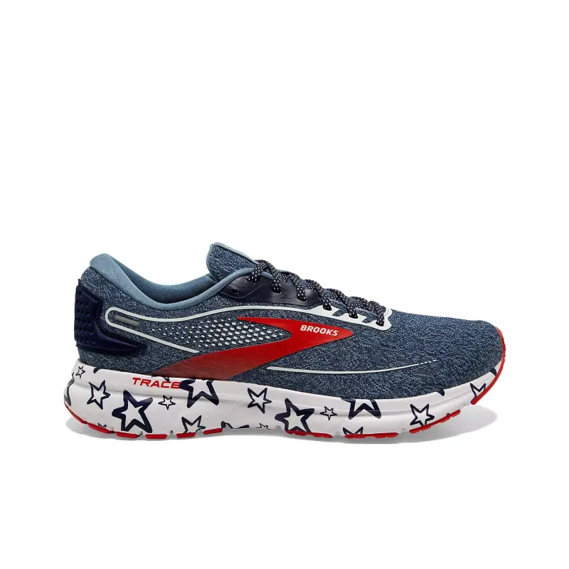 Brooks Trace 2 Adaptive Cushioning And Breathable Low Top Running Shoes Men's Blue Red-1
