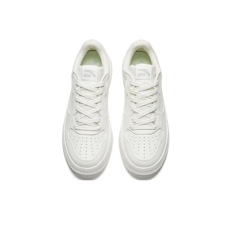 Anta Relaxed Slip-Resistant Cushioning Low-Top Skateboard Shoes Men's White-2