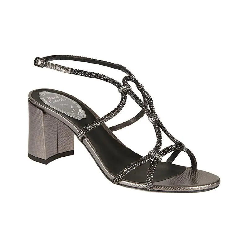 RENE CAOVILLA Clippy Strap Sandals Women's Gray-2