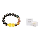 Five Gods of Wealth Chinese Auspicious Animal Beaded Bracelet+Rose Box