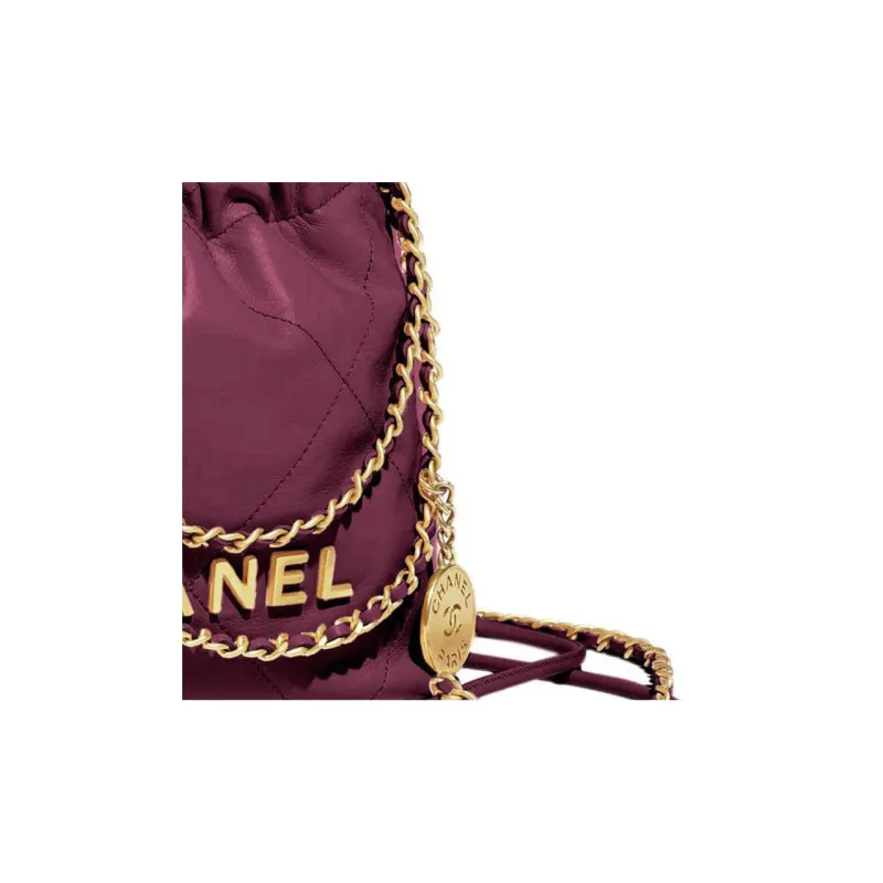 CHANEL 22Bag Calfskin Bucket Bag, Shoulder Bag, Crossbody Bag Mini Women's Fuchsia-3