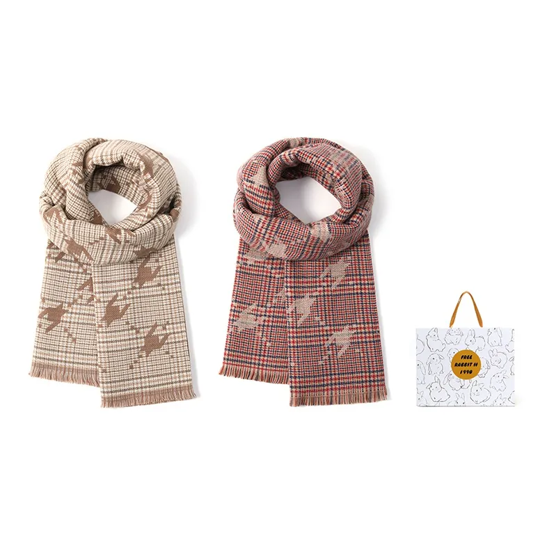FREE RABBITⅡ Faux Cashmere Knit Scarves Unisex-7
