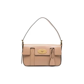 Mulberry Calfskin Handbag, Shoulder Bag Women's Light Beige
