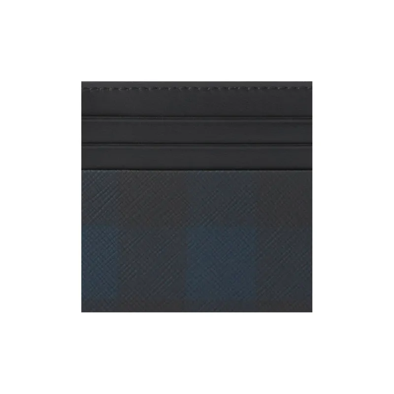 Burberry Calfskin Embellishment Card Holder Regular Men's Marine Blue-4