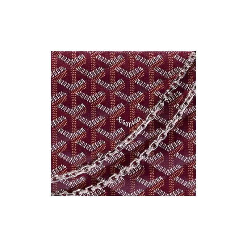 GOYARD Alexandre III Canvas With Leather Shoulder Bag Crossbody Bag Women's Burgundy-4