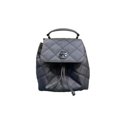 TORY BURCH TB Willa Matte Lambskin Backpack Medium Size Women's Black