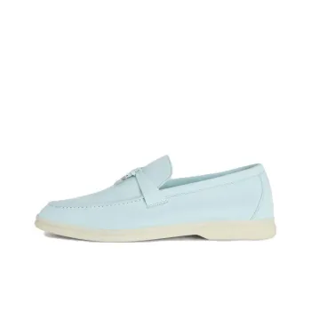 Loro Piana Summer Charms Walk Casual Single Shoes Women's Cyan Sapphire Color