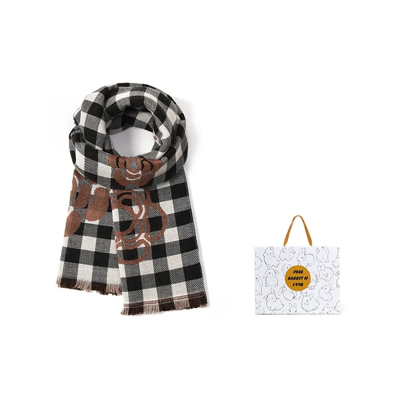 FREE RABBITⅡ Faux Cashmere Knit Scarves Unisex-5