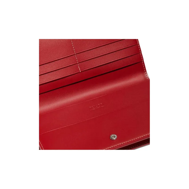 GOYARD RICHELIEU Canvas With Leather Wallet Unisex Red-4