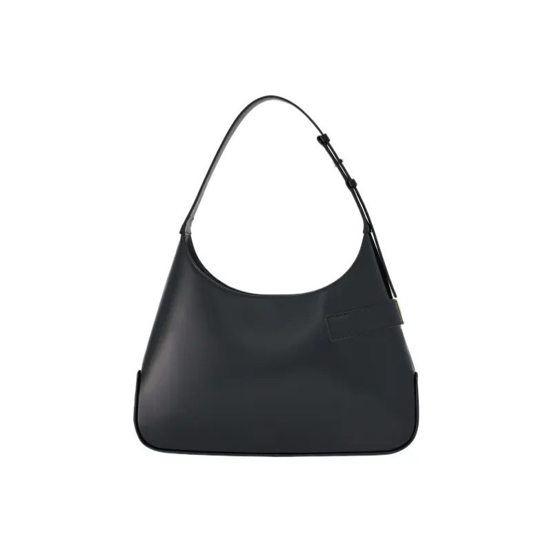 FERRAGAMO Brushed Calfskin Hobo Bag Handbag Shoulder Bag Large Size Women's Black-2