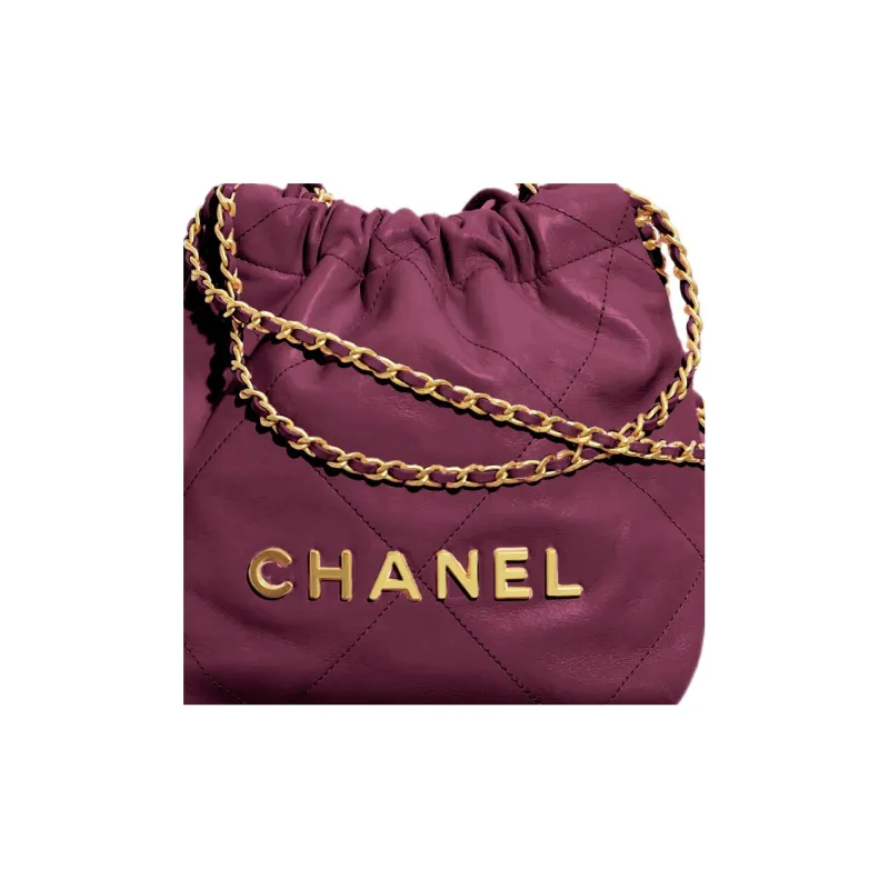 CHANEL 22Bag Calfskin Bucket Bag, Shoulder Bag, Crossbody Bag Mini Women's Fuchsia-4