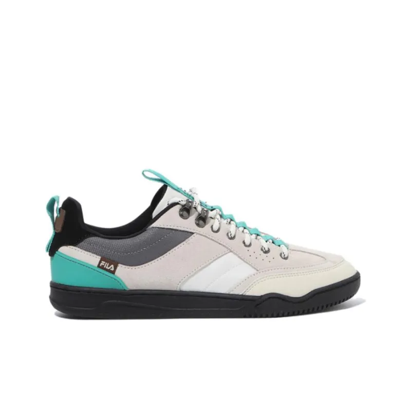 FILA Melvis Pro Slip Resistant, Abrasion Resistant, Breathable Low Top Skateboard Shoes Unisex White Gray Green-1