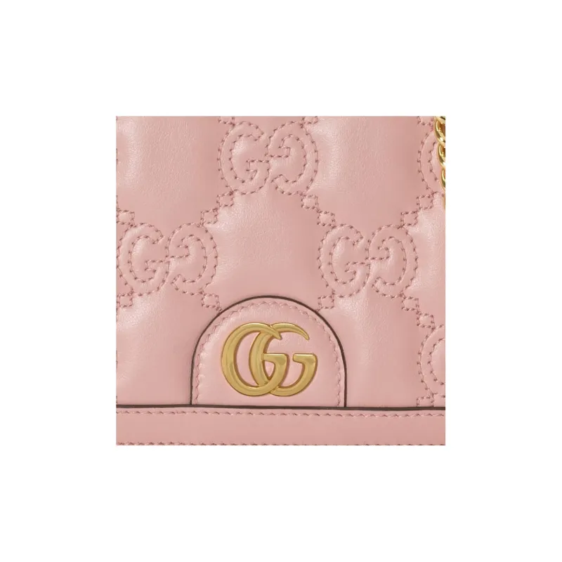 GUCCI Leather Small Square Bag, Shoulder Bag, Crossbody Bag, Wallet Women's Pink-8