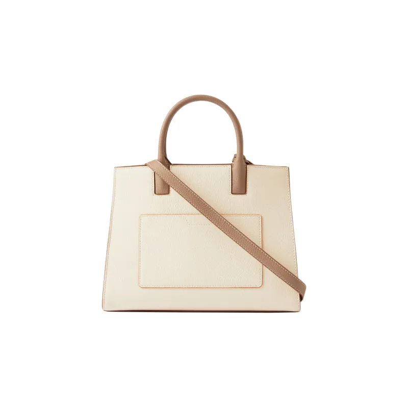 Burberry Frances Calfskin Tote Bag, Shopping Bag, Handbag Mini Women's Camel/Archive Beige/Warm Umber-2