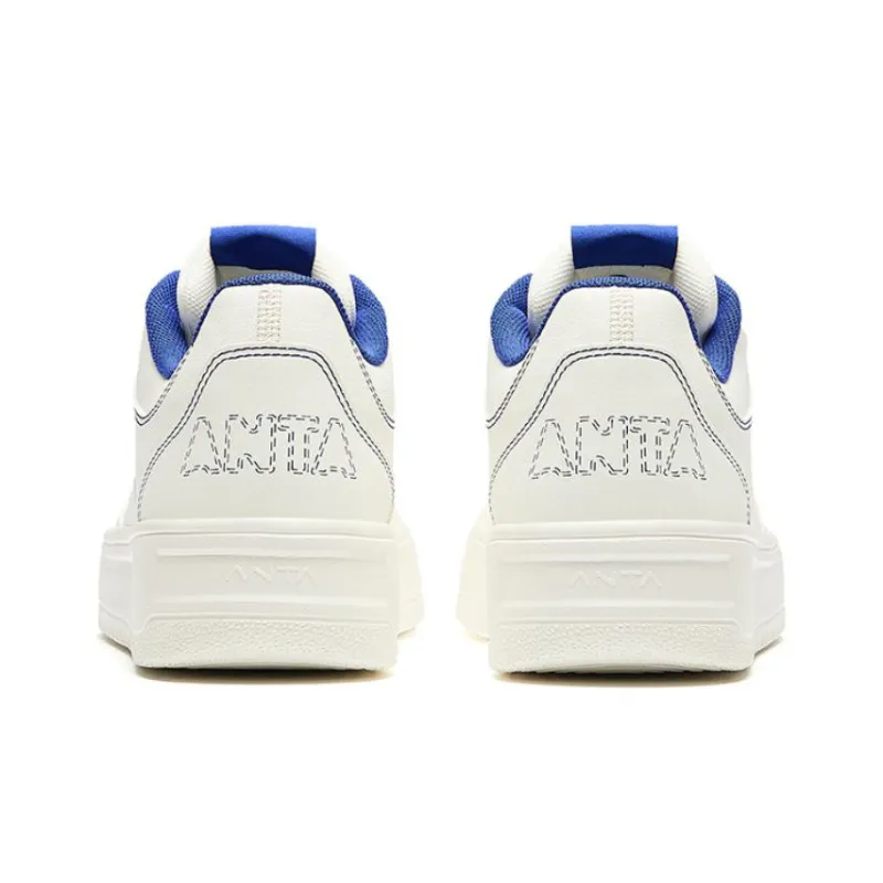 Anta Relaxed Anti-Slip Wear-Resistant Low-Top Skateboard Shoes Men's White-3