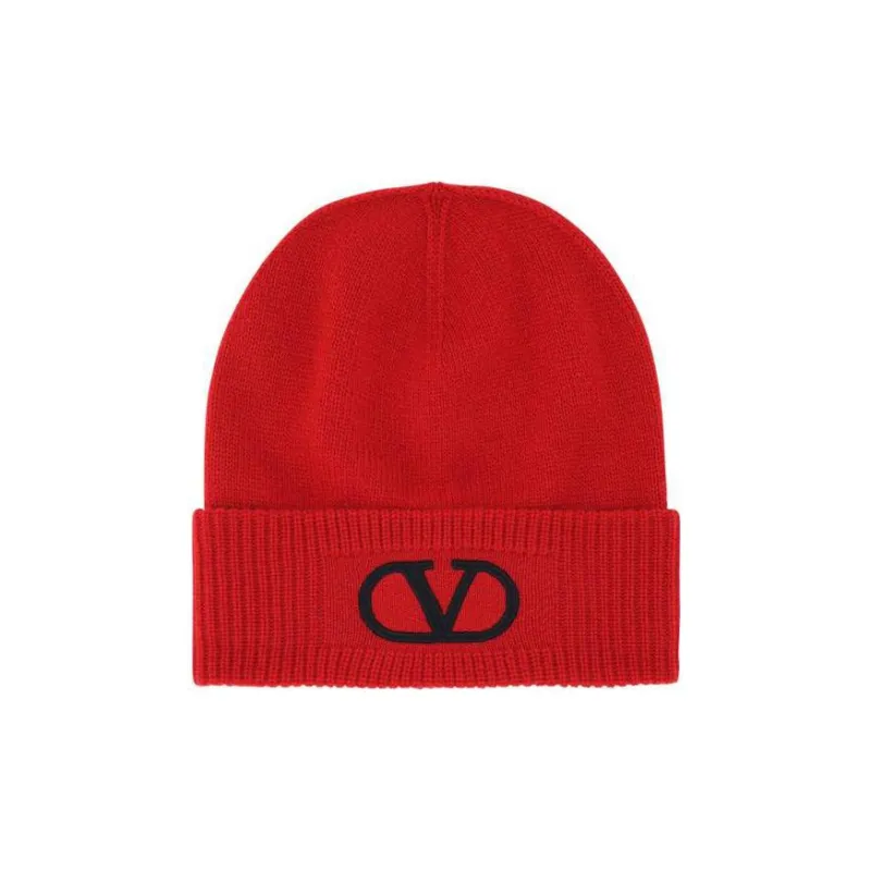 Valentino Virgin Wool Beanies Women's Red-0