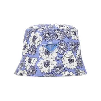 PRADA Cotton Bucket Hats Men's Blue Purple