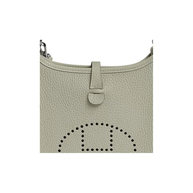 HERMES Evelyne Clemence Bullock Leather Crossbody Bag, Shoulder Bag Mini Women's Granite Gray-4