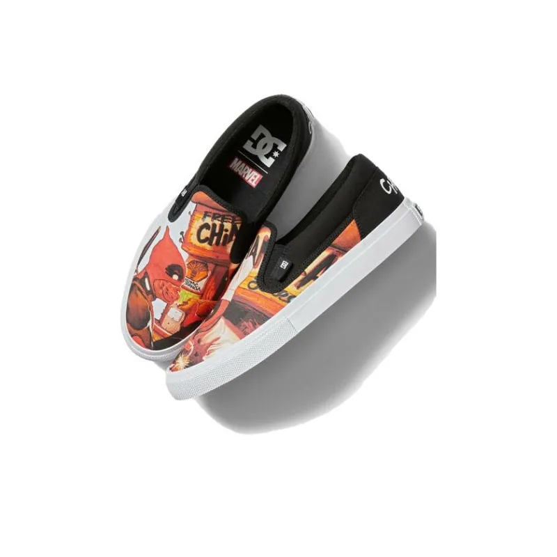 DC Shoes Dp Manual SLIP Anti-Slip Wear-Resistant Low-Top Skateboard Shoes Men's Black Orange-3