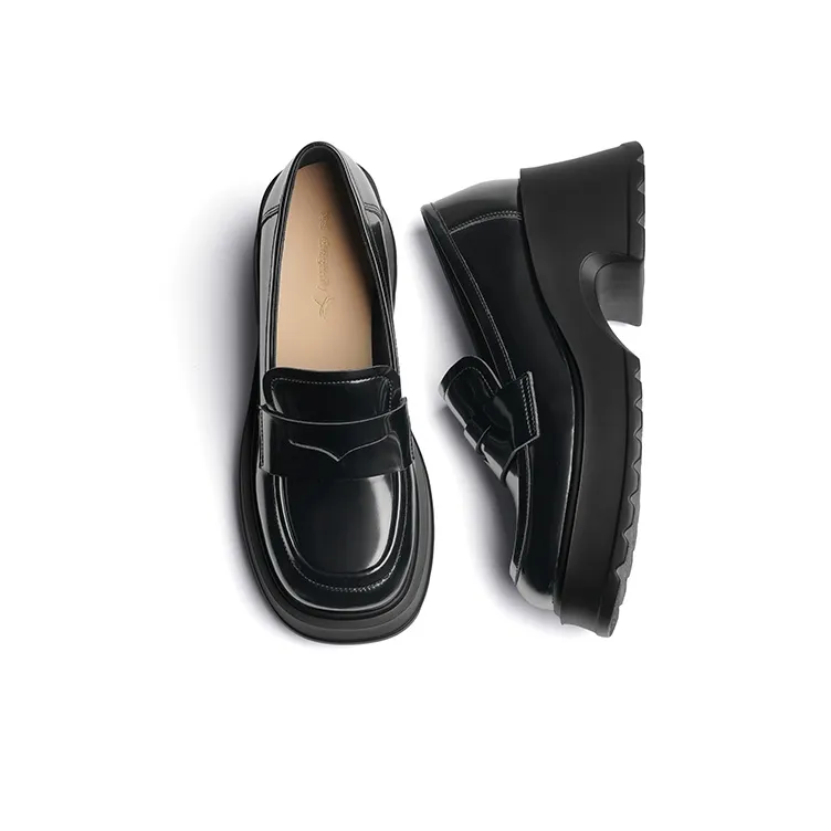 RED DRAGONFLY Loafers 7cm Women's Black-4