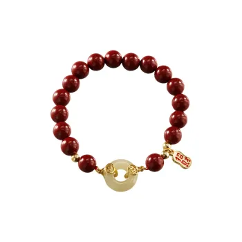 MCK 925 Sterling Silver Reconstructed Cinnabar Bracelets Women's
