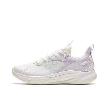 Anta Mianbomb 2 Cushioned Slip Resistant Abrasion Resistant Low Top Sprint Running Shoes Women's White Purple
