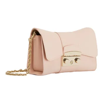 Furla Metropolis Collection Leather Crossbody Bag Shoulder Bag Women's Light Pink