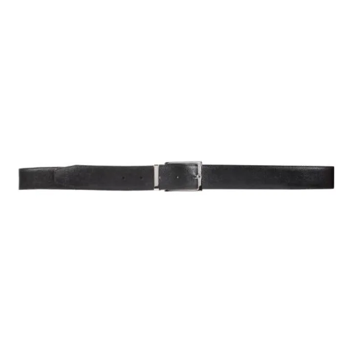 FERRAGAMO Adjustable Pin Buckle Leather Belts Men's Black-0
