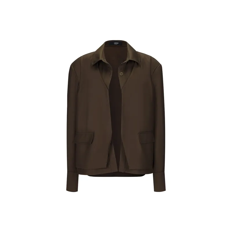 AZEPAM Shirts Women's Dark Brown-1