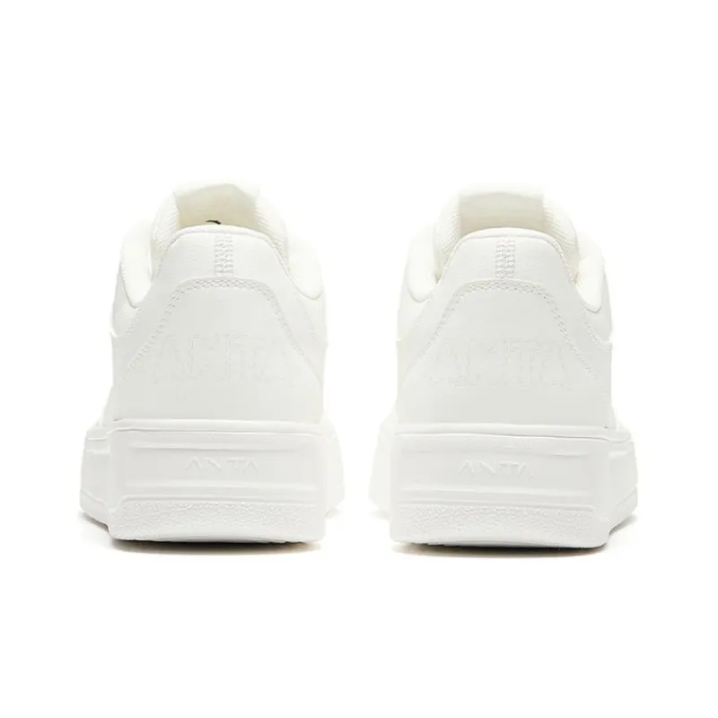 Anta Relaxed Slip-Resistant Cushioning Low-Top Skateboard Shoes Men's White-3