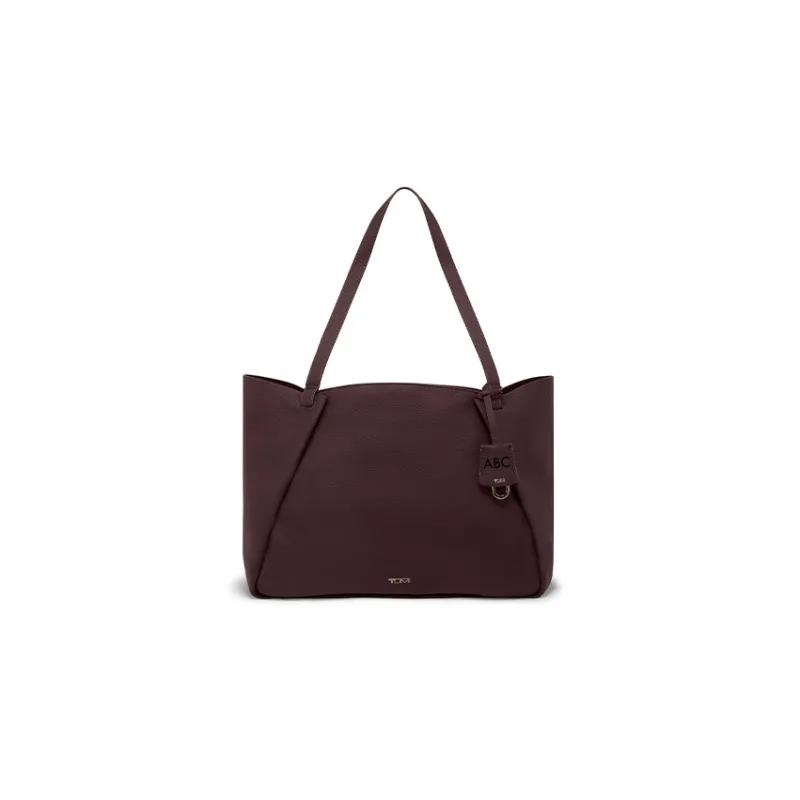 TUMI Leather Tote Bag Shopping Bag Handbag Shoulder Bag Women's Burgundy-0