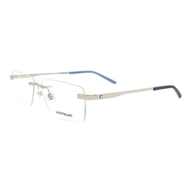 MONTBLANC Alloy Rectangular Optical Glasses Men's Silver-0