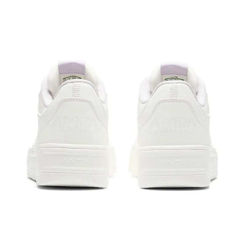 Anta Relaxed Anti Slip Wear Resistant Low Top Skateboard Shoes Women's White-3