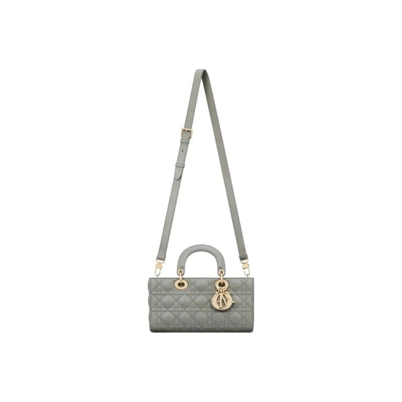 DIOR Lady D Joy Lambskin Lady Dior Bag, Shoulder Bag, Crossbody Bag, Handbag Medium Size Women's Gray-2