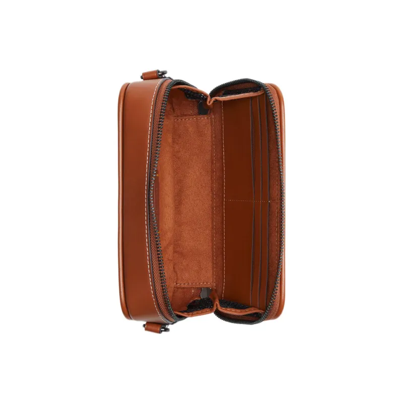 COACH Charter Jacquard Calfskin Combo Bag Shoulder Bag Crossbody Bag Small Size Men's Brown & Gray-3