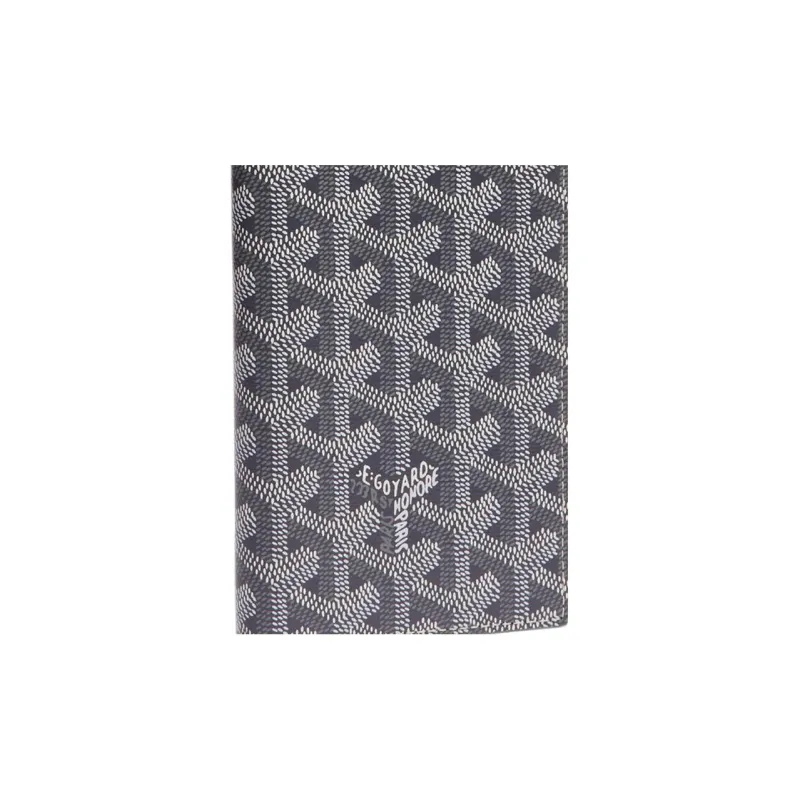GOYARD SAINT ROCH Canvas With Leather Dog's Teeth Wallet Unisex Gray-4