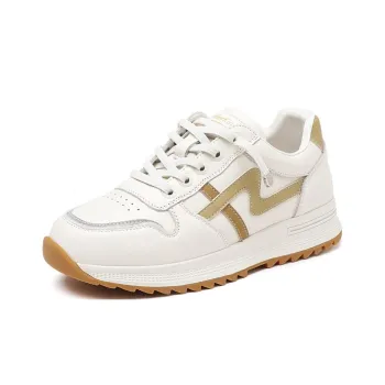 Spider King Low-Top Skateboard Shoes 2cm Women's Beige Apricot