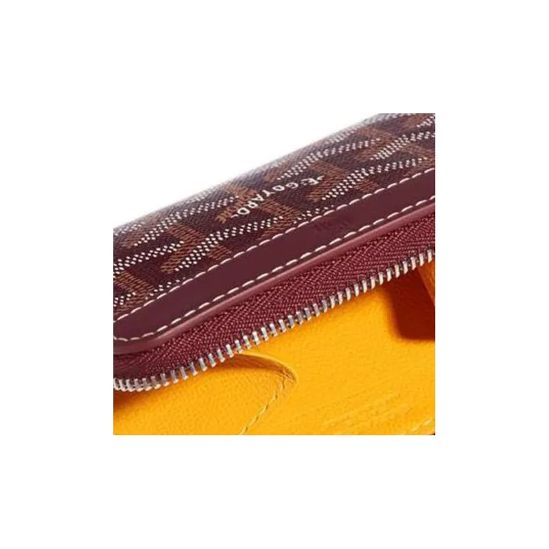 GOYARD MATIGNON Canvas With Leather Wallets Coin Purses Mini Women's Burgundy-4