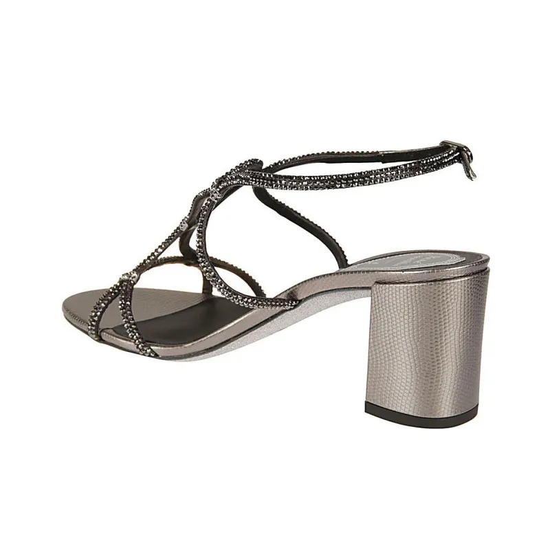 RENE CAOVILLA Clippy Strap Sandals Women's Gray-3