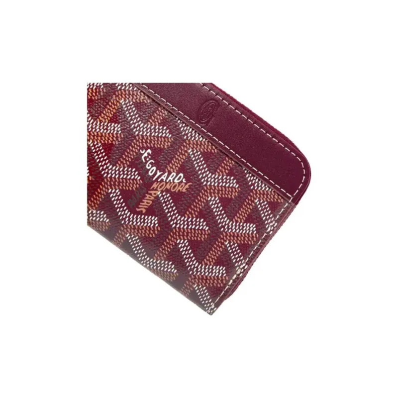 GOYARD MATIGNON Canvas With Leather Wallets Coin Purses Mini Women's Burgundy-2