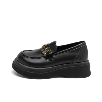 AGSDON Loafers Women's Black/Beige Apricot