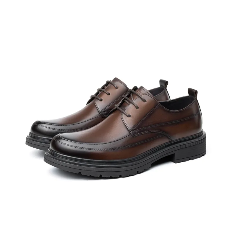 LAORENTOU Dress Shoes Men Low Top Black/Brown-7