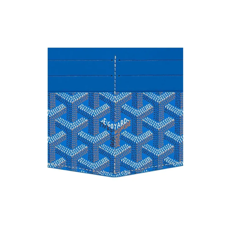 GOYARD Insert Louise Canvas With Leather Wallet Unisex Blue-4
