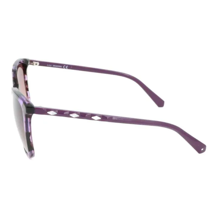 Swarovski Acetate Irregular Shape Sunglasses Women's Purple-2