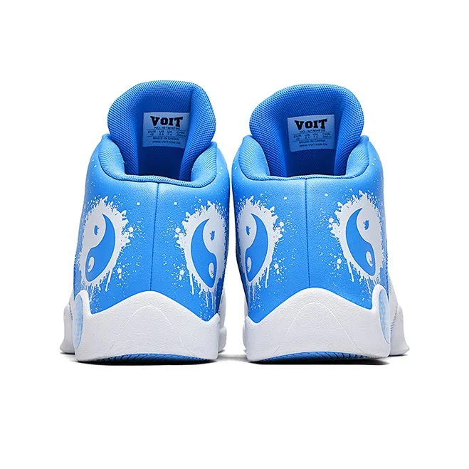 VOIT Basketball Shoes Men High Top White Sky Blue-4