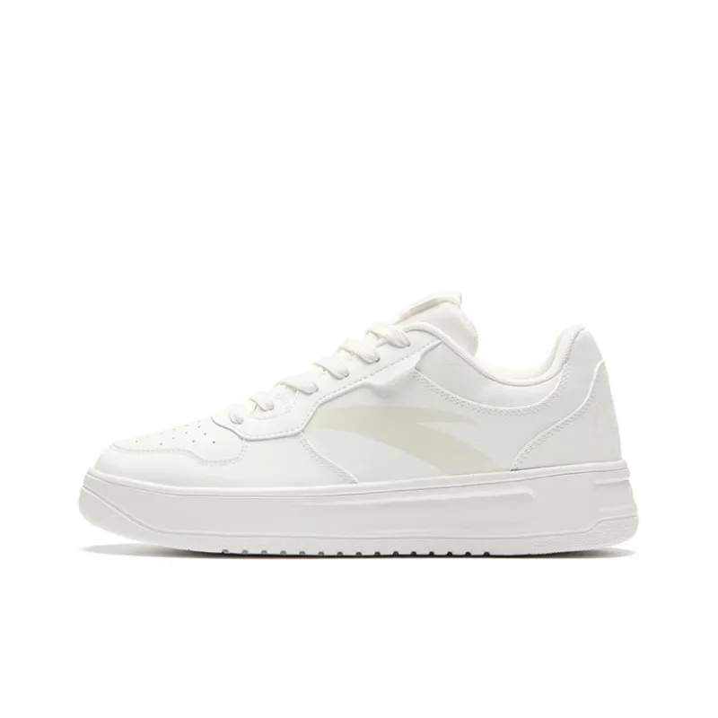 Anta Relaxed Slip-Resistant Cushioning Low-Top Skateboard Shoes Men's White-0
