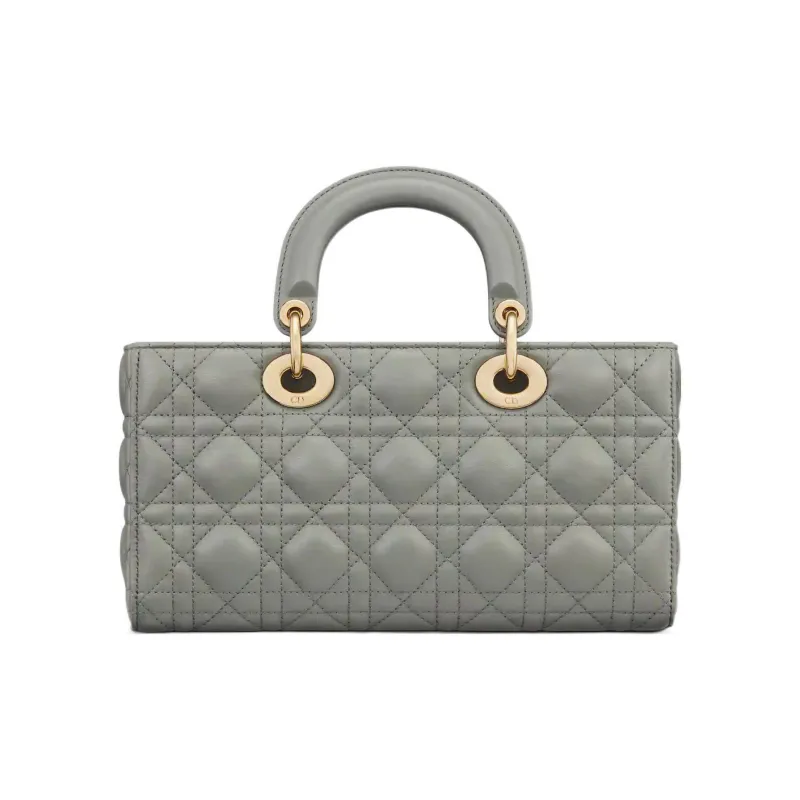 DIOR Lady D Joy Lambskin Lady Dior Bag, Shoulder Bag, Crossbody Bag, Handbag Medium Size Women's Gray-4