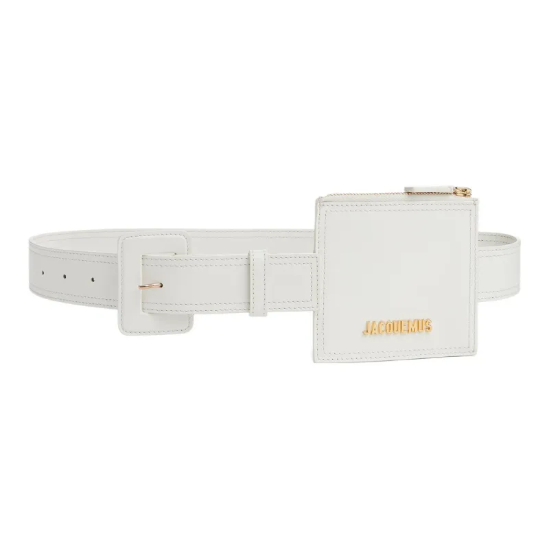 Jacquemus Cow Leather Fanny Pack Women's White-0