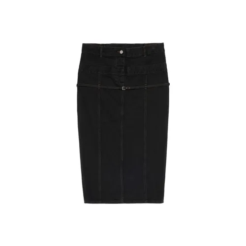 Jacquemus Denim Long Skirts Women's Black